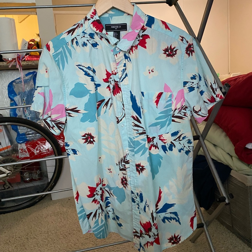 Forever 21 Tropical Button Down Shirt
